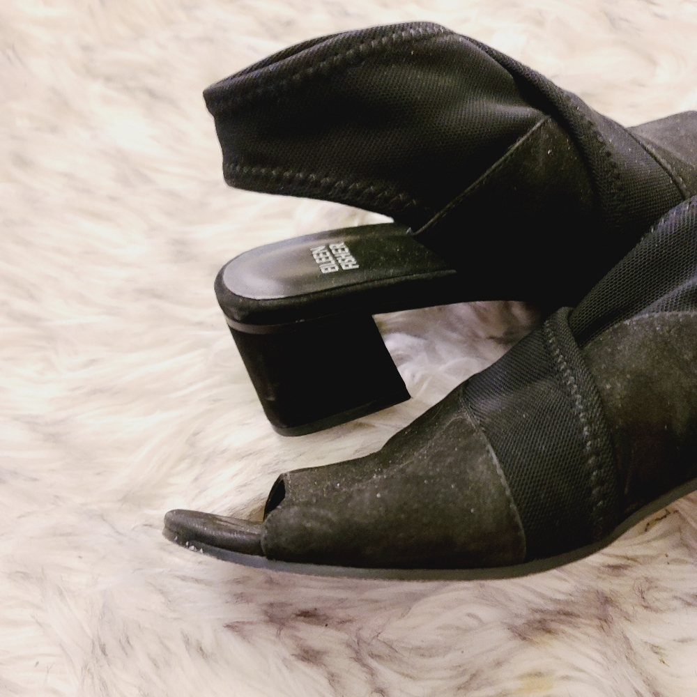 Eileen Fisher Black Ankle Cross Strap Block Heel 37 Very Adult Sandals - Picture 8 of 9